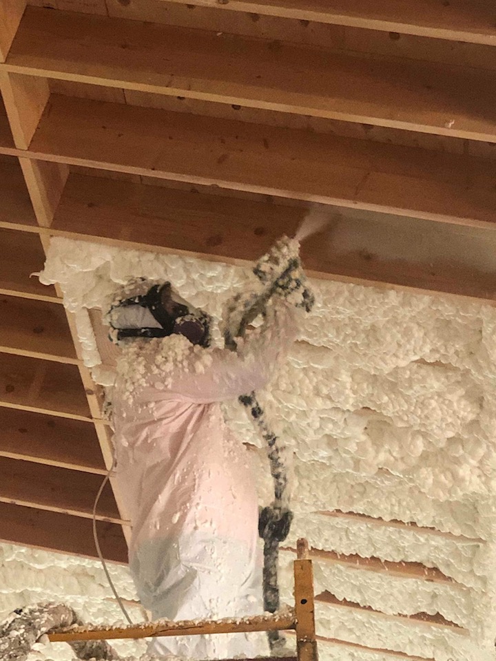 open cell spray foam insulation installation